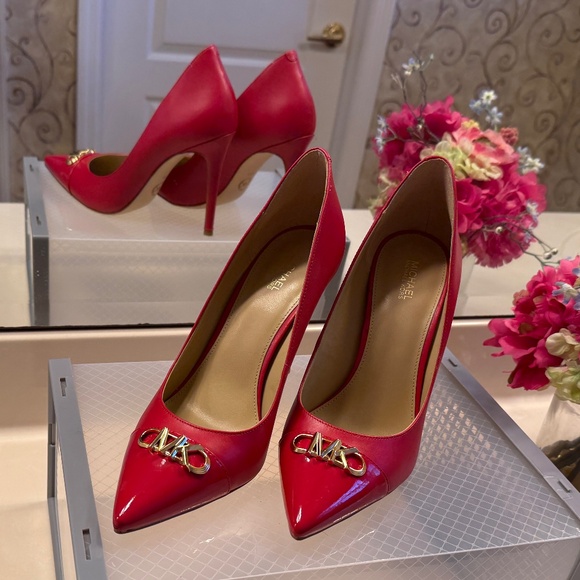 Michael Kors Parker Leather Pump Size 10 (Worn Once) RED - Picture 1 of 4